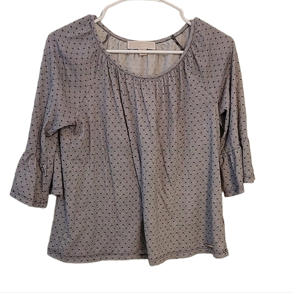 Michael Kors Cotton Modal Blend black & grey Diamond pattern blouse Size S - Picture 1 of 6